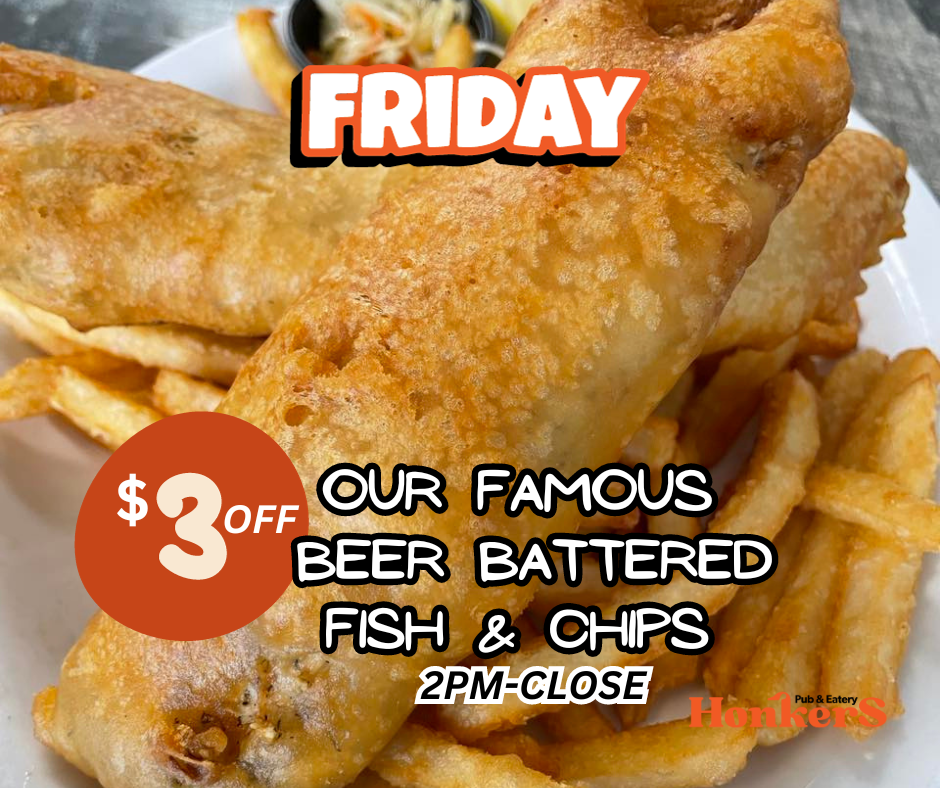 Friday $3 off Fish & Chips Jan 8-24