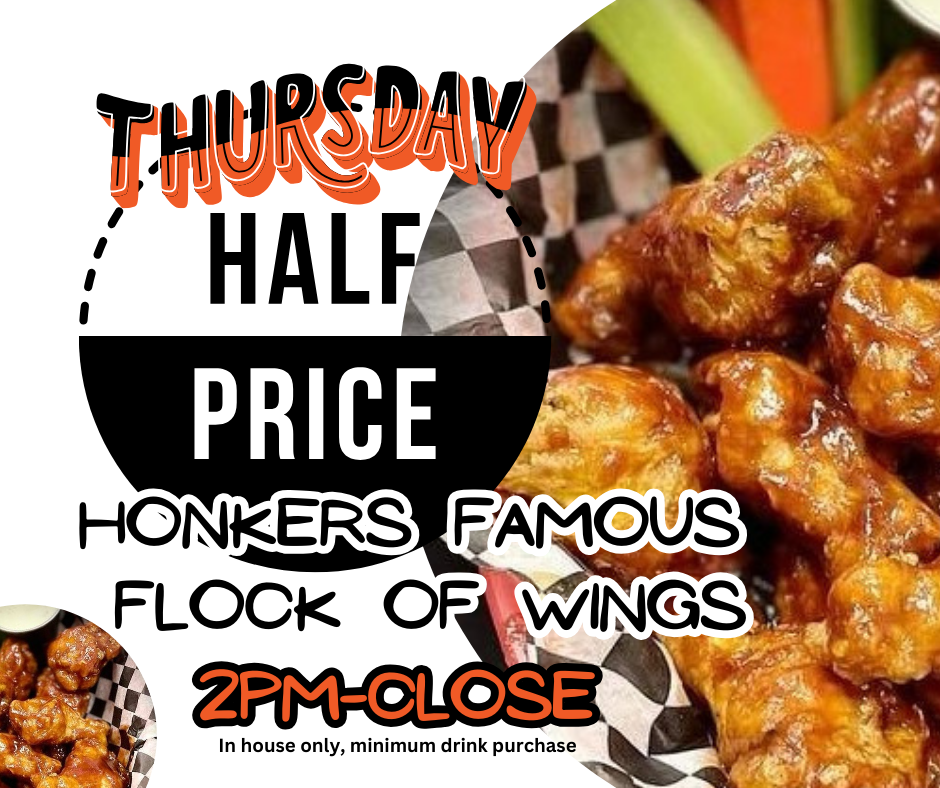 Thursday Half Price Wings Jan 8-24